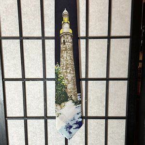 Night Lighthouse‎ Men's Necktie Lighthouses Sea Ocean Nautical Blue Neck Tie